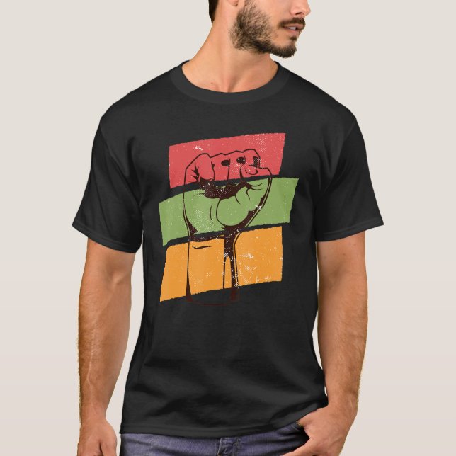 Camiseta Inspiring Black Leaders Power Fist Hand Black Hist (Frente)