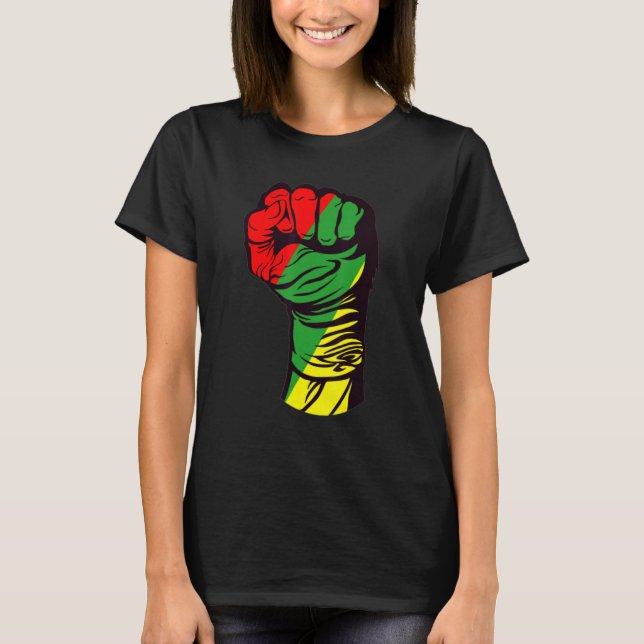 Camiseta Inspiring Black Leaders Power Fist Hand Black Hist (Frente)