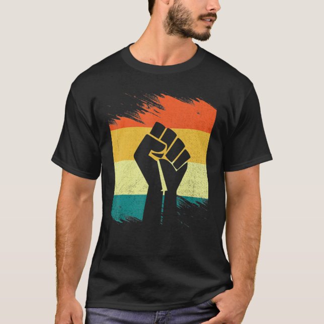 Camiseta Inspiring Black Leaders Power Fist Hand Black Hist (Frente)