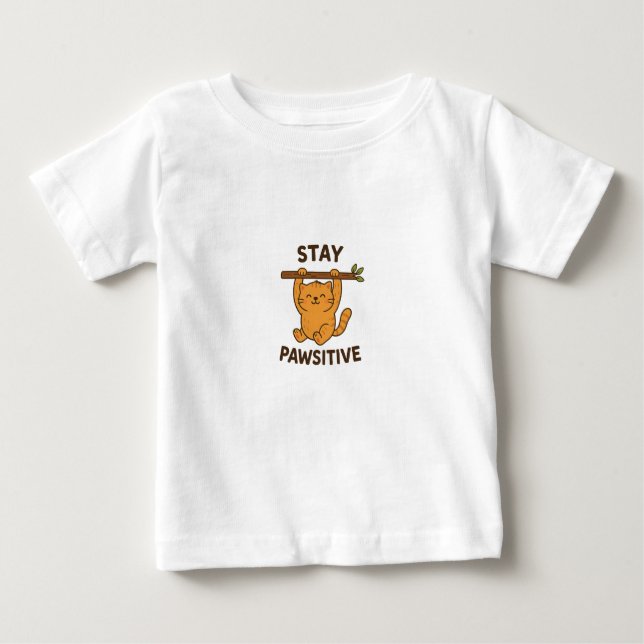 Camiseta  Inspiring "Stay pawsitive" Quote Print (Frente)