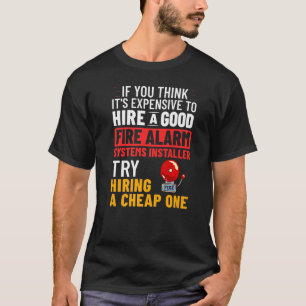 Camiseta Instalação do alarme de incêndio Instalação do téc