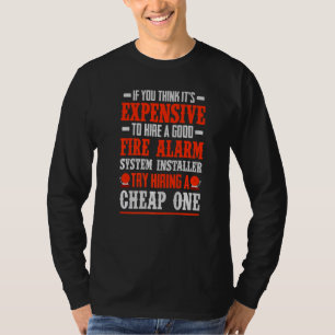 Camiseta Instalação do alarme de incêndio Instalação do téc