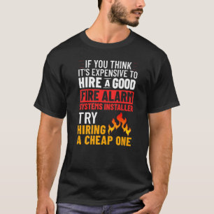 Camiseta Instalação do alarme de incêndio Instalação do téc