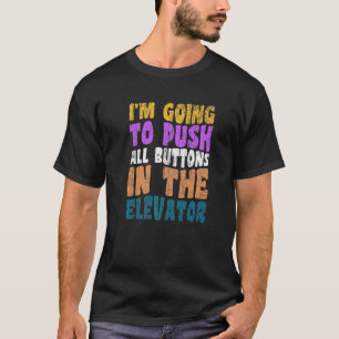 Camiseta Instalação mecânica do inspetor do elevador do bot