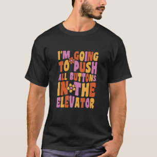 Camiseta Instalação mecânica do inspetor do elevador do bot