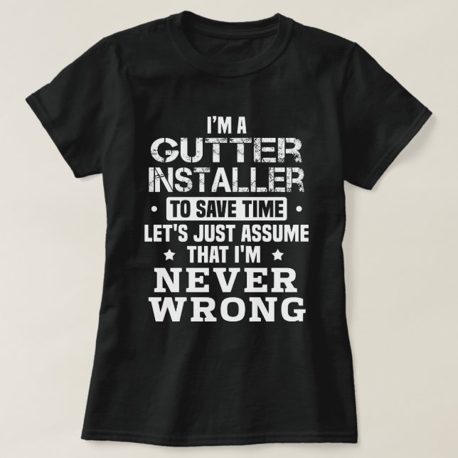 Camiseta Instalador de Gutter (Frente do Design)