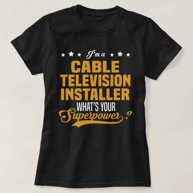 Camiseta Instalador de TV a cabo (Frente do Design)