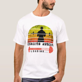 Camiseta instalando músculos, aguarde