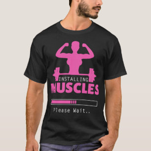 Camiseta Instalando músculos do Criador de Crimes de Crianç