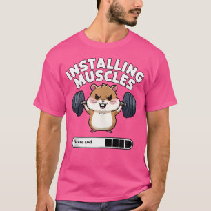 Camiseta Instalando Músculos Por Favor Aguarde Hamster Dive