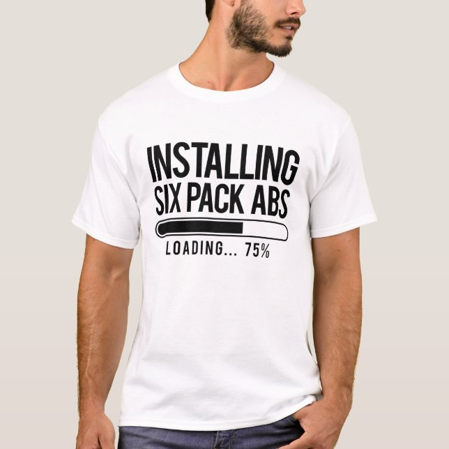 Camiseta Instalando seis bares de carga do Abs do bloco (Frente)