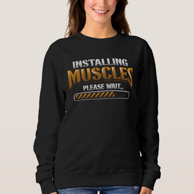 Camiseta Installing Muscles Please Wait Weightlifting (Frente)