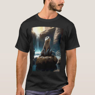 Camiseta Instruador de Yoga de Lontra Fofa Lontra Fazendo Y