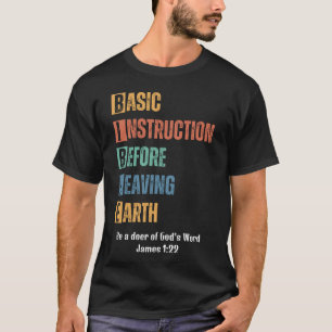 Camiseta Instrução Básica Antes de Deixar a Terra BÍBLIA