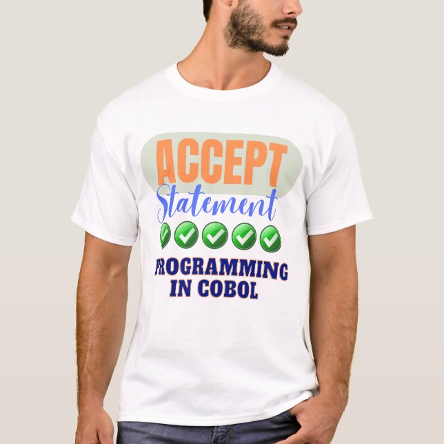 Camiseta Instrução Cobol Programing With Accept (Frente)