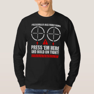 Camiseta Instruções Aos Passageiros Pressione-Nos Aqui E Ag