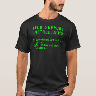 Camiseta Instruções Engraçadas De Suporte Técnico Ligadas E