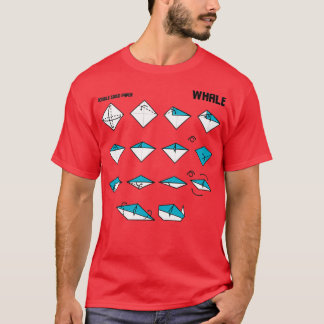 Camiseta Instruções para Whale Origami