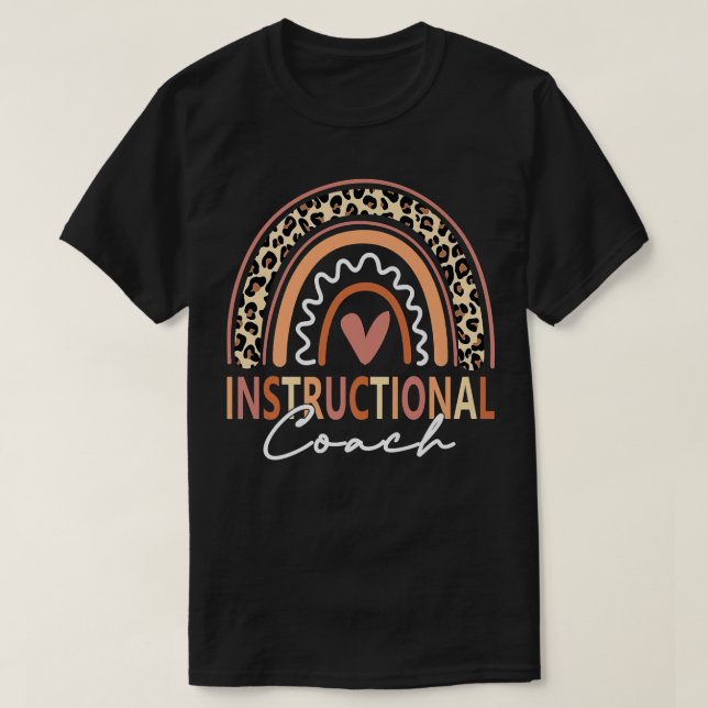 Camiseta Instructional Coach leopard Rainbow Supplies Back  (Frente do Design)
