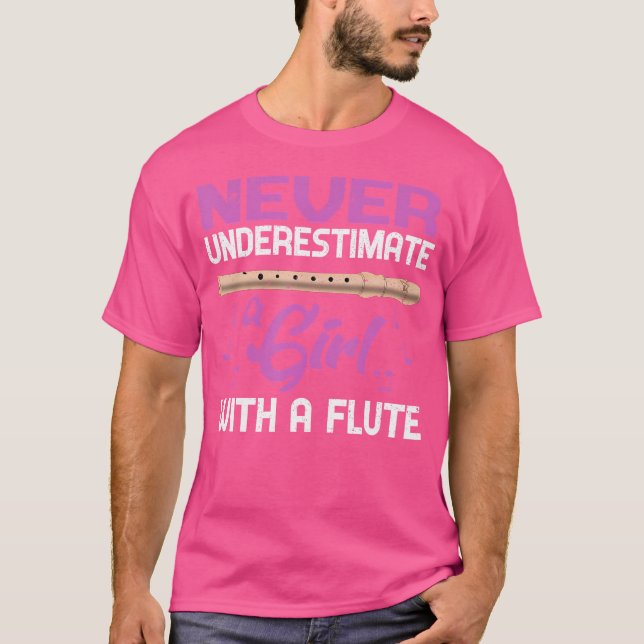 Camiseta Instrumen Musical De Mulheres Flutistas Jogadoras  (Frente)