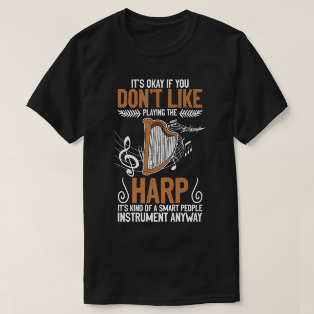 Camiseta Instrumentário Harpist Musical Harp Smart Pessoas (Frente do Design)