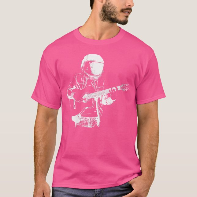 Camiseta Instrumento de Astronauta Guitarista para Mulheres (Frente)
