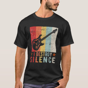 Camiseta Instrumento de guitarra Eu Destruo Silêncio Branco