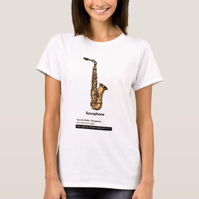 Camiseta Instrumento de Jazz Saxofone (Frente)