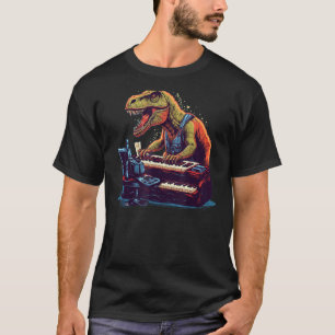 Camiseta Instrumento de Música de Teclado para Dinossauros