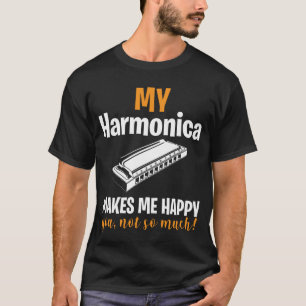 Camiseta Instrumento de sorte para músicos Harmonica blues