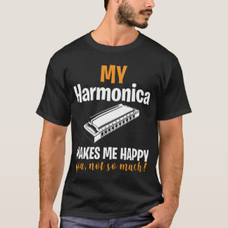 Camiseta Instrumento de sorte para músicos Harmonica blues