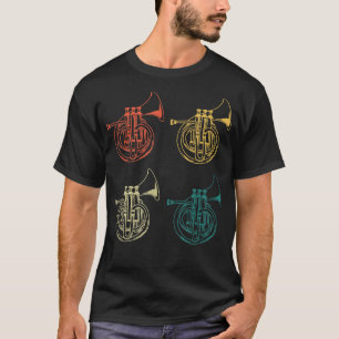 Camiseta Instrumento do Horn Francês com Presente Vintage M