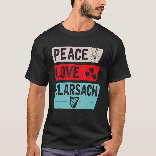 Camiseta Instrumento Musical Clarsach Gaelic Clàrsa Escocês (Frente)