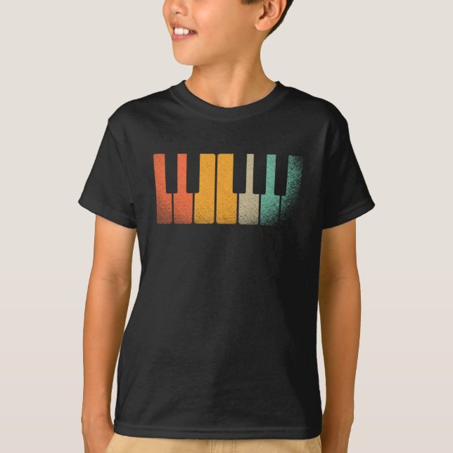 Camiseta Instrumento Musical das Teclas Piano do Teclado Re (Frente)