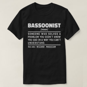 Camiseta Instrumento Musical de Definição Noun Bassonista L