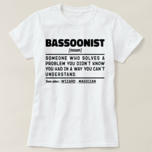 Camiseta Instrumento Musical de Definição Noun Bassonista L