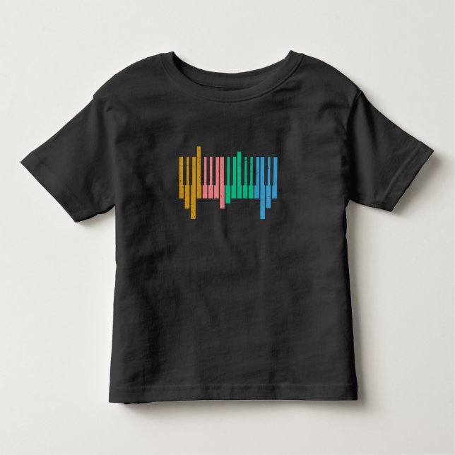 Camiseta Instrumento Musical de Teclas de Piano de Teclado  (Frente)