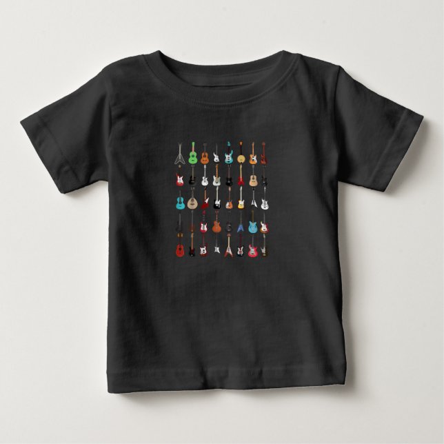 Camiseta Instrumento Musical de Violão Rock and Roll (Frente)