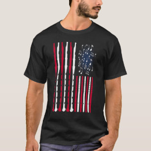 Camiseta Instrumento Musical Flutes American Flag Flute