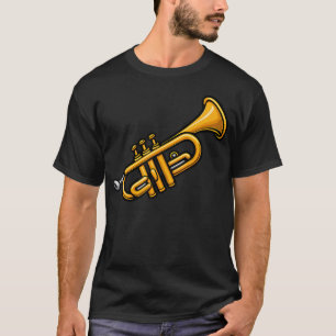 Camiseta Instrumento Musical Trompete Cartoon Jazz