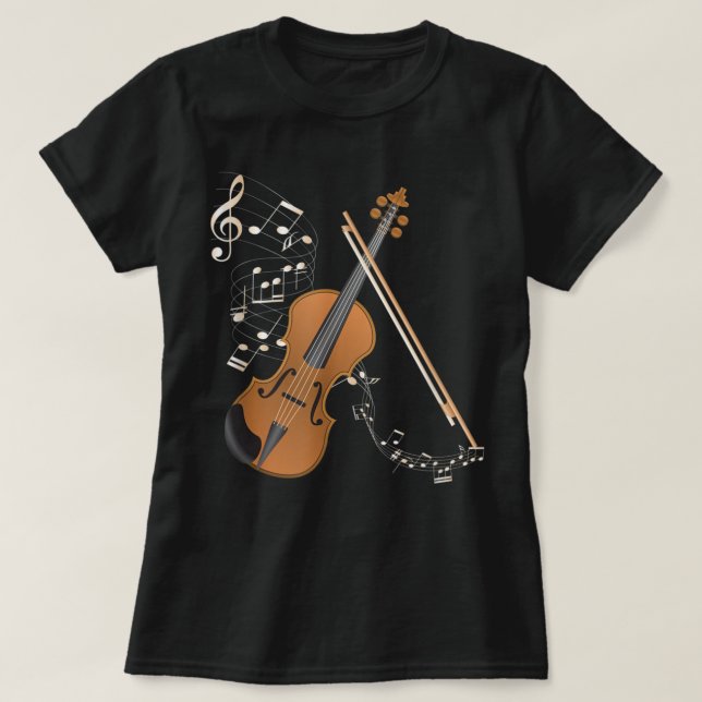 Camiseta Instrumento Musical Vi Do Jogador De Violino Da Or (Frente do Design)