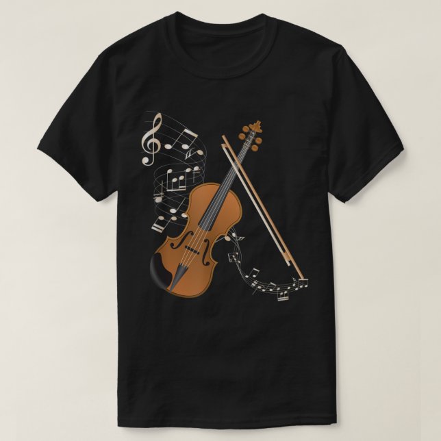Camiseta Instrumento Musical Vi Do Jogador De Violino Da Or (Frente do Design)