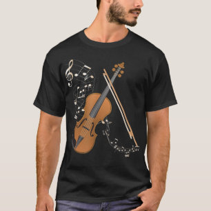 Camiseta Instrumento Musical Vi Do Jogador De Violino Da Or