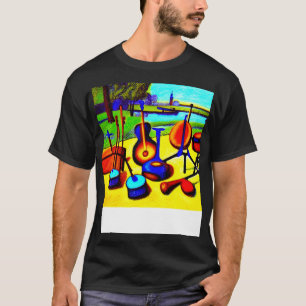 Camiseta Instrumentos De Percussão Sentados No Parque À Esp