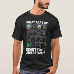 Camiseta Instrumentos de piloto para aviões de aeronaves