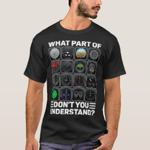 Camiseta Instrumentos de piloto para aviões de aeronaves