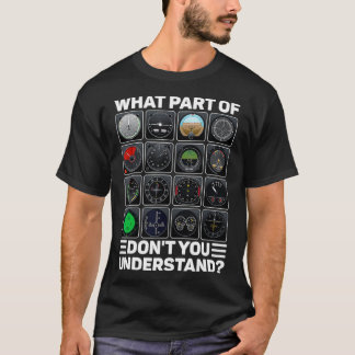 Camiseta Instrumentos de piloto para aviões de aeronaves