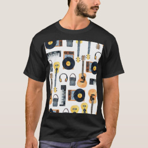 Camiseta Instrumentos Musicais: Aquarela Sem Costura