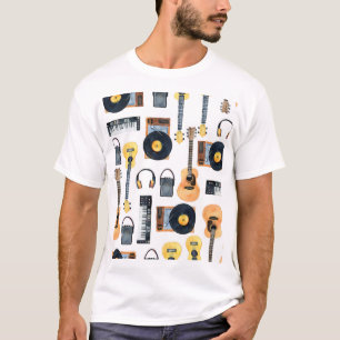 Camiseta Instrumentos Musicais: Aquarela Sem Costura
