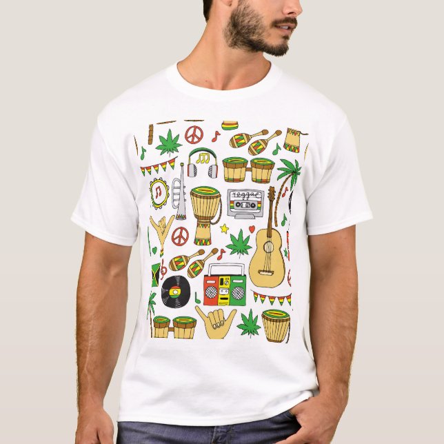 Camiseta Instrumentos Musicais: Reggae Sem Olhos (Frente)